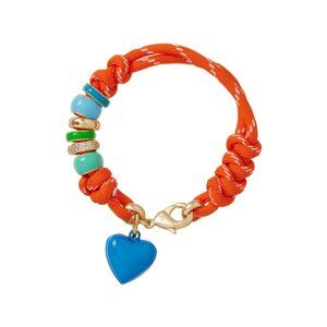 Roxanne Assoulin The Super Size Happy Cord Bracelet Orange/Blue Heart